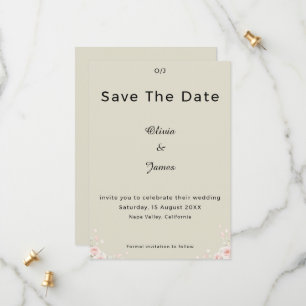 Champagne Ivory Whispered Petals Minimalist Script Save The Date