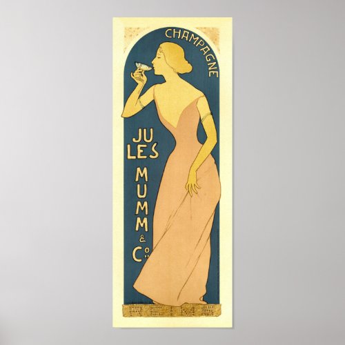 Champagne Jules Mumm  Co Vintage French Ad Poster