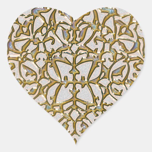 Champagne Lace Heart_Shaped Stickers Heart Sticker