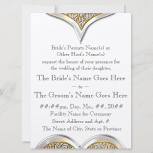 Champagne Lace (Metallic Wedding Invitation) Save The Date