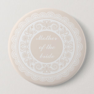 Champagne Lace Mother of the Bride Pin Badge