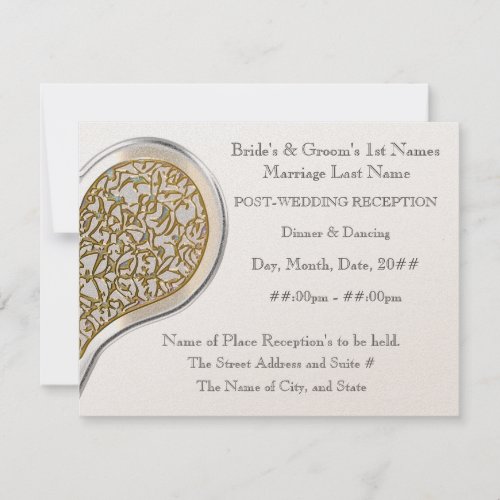 Champagne Lace Post_Wedding Reception Invitation Invitation