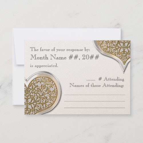 Champagne Lace Reply Card RSVP Card