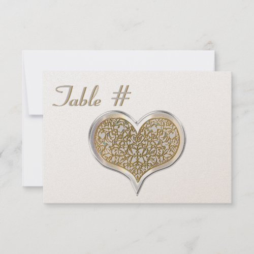 Champagne Lace Table Number Cards Invitation