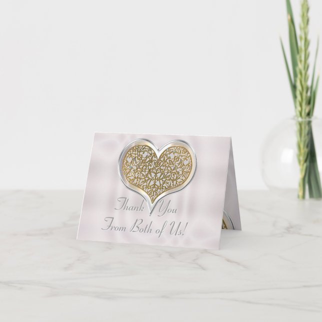 Champagne Lace (Wedding Thank You Note Card) Card (Front)