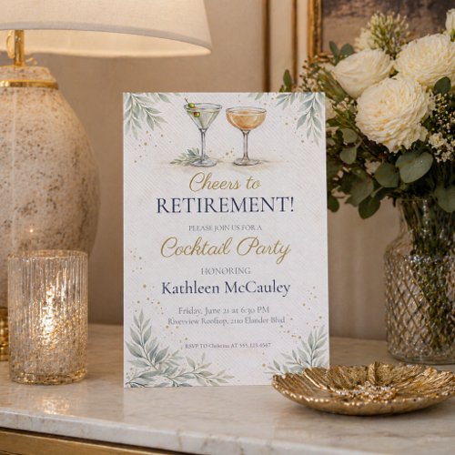 Champagne Leaf Farewell Invitation