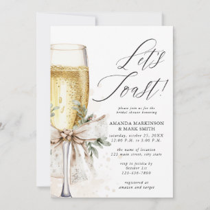 Champagne Let's Toast Winter Bridal Shower Invitation