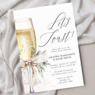 Champagne Let's Toast Winter Bridal Shower Invitation