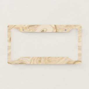 Champagne Light Brown Elegant Abstract Swirl License Plate Frame