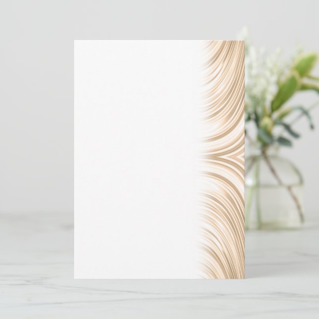 Champagne Light Brown Elegant Abstract Swirl Save The Date (Standing Front)