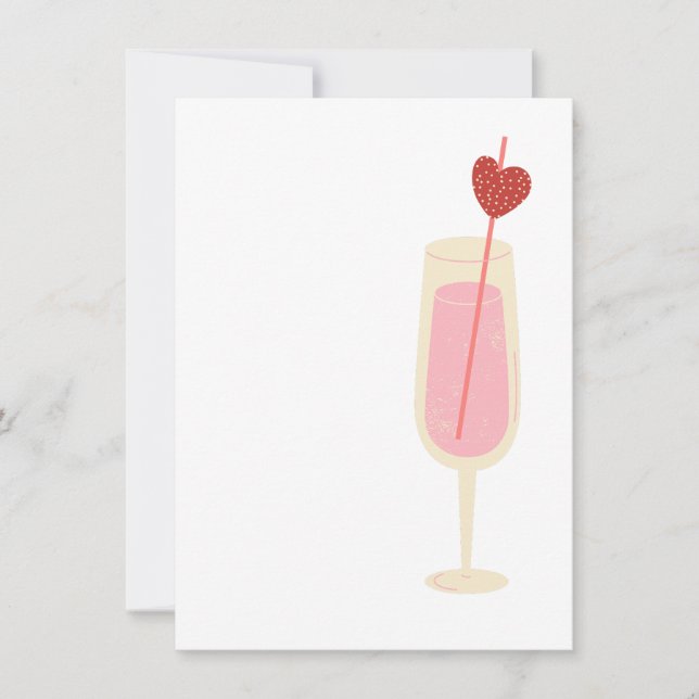 Champagne love glass greeting card (Front)