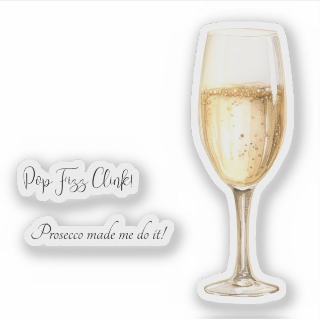 Champagne Lover Sticker with Funny Phrases (Front)