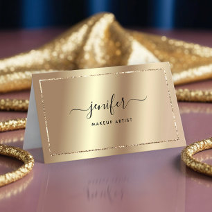 Champagne Luxury Gold Foil Monogram Elegant Business Card