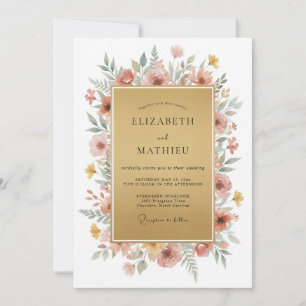 Champagne Mauve Eucalyptus Wedding Invitation