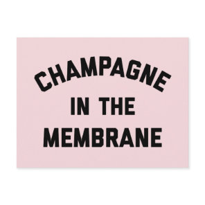 Champagne Membrane Funny Quote Postcard