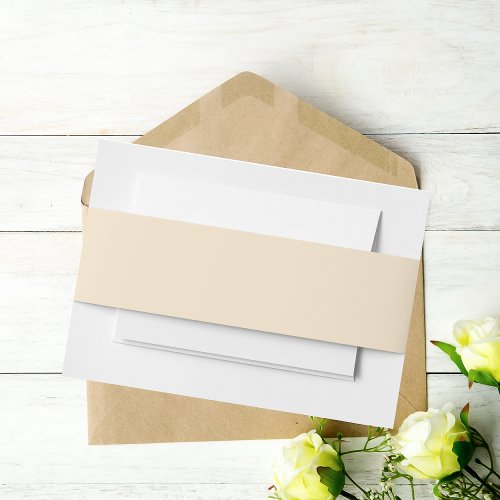 Champagne Metallic Solid Color  Classic  Elegant Invitation Belly Band