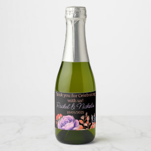 Champagne mini bottles favors personalized sparkli sparkling wine label