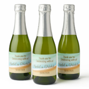 Champagne mini bottles favors personalized sparkling wine label