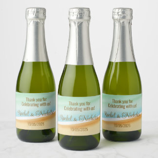 Champagne mini bottles favors personalized sparkling wine label