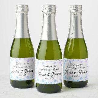 Champagne mini bottles favors personalized sparkling wine label