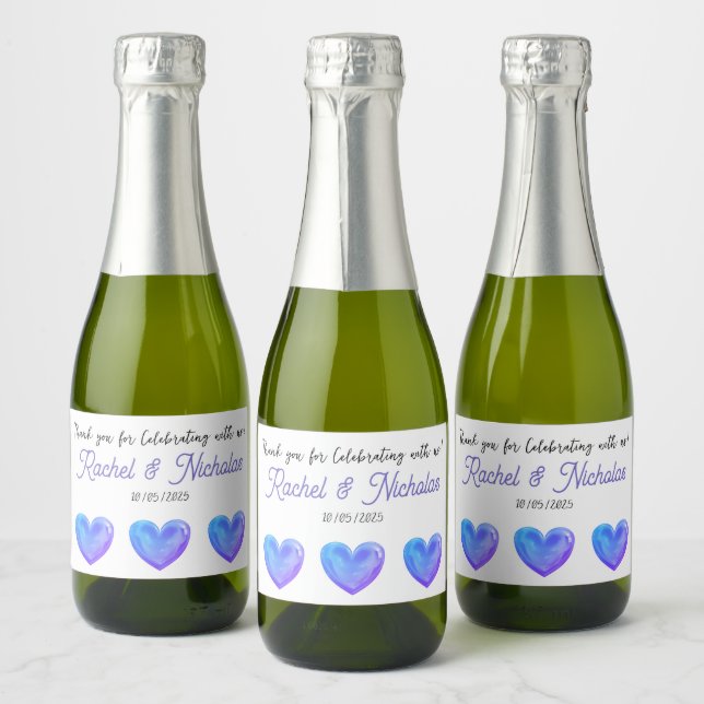 Champagne mini bottles favors personalized sparkling wine label (Bottles)