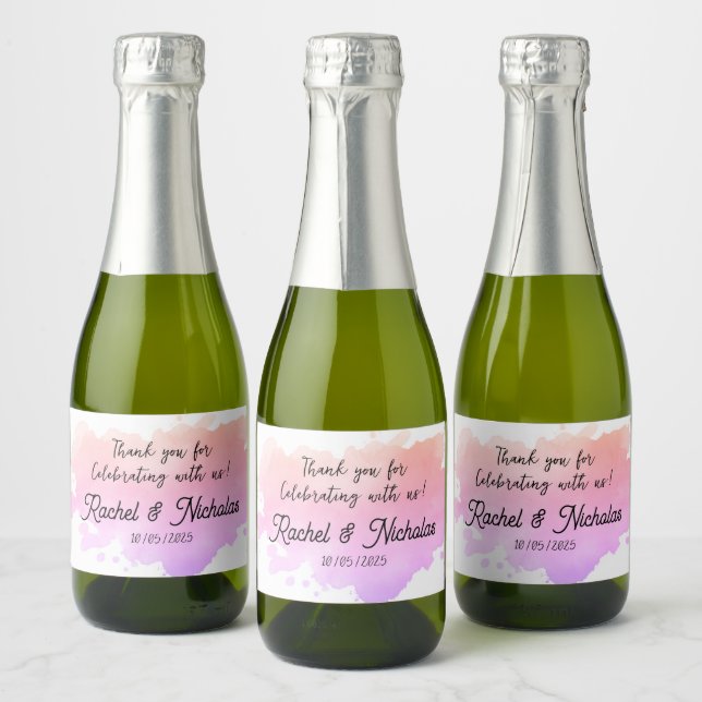 Champagne mini bottles favors personalized sparkling wine label (Bottles)