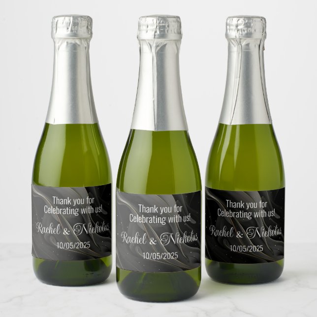 Champagne mini bottles favors personalized sparkling wine label (Bottles)