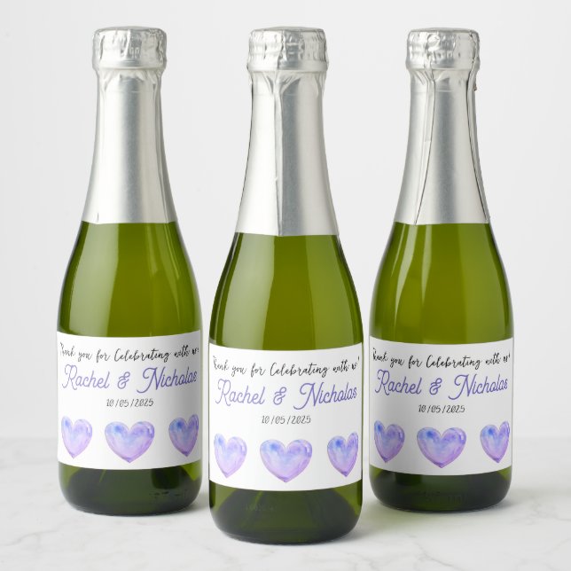 Champagne mini bottles favors personalized sparkling wine label (Bottles)