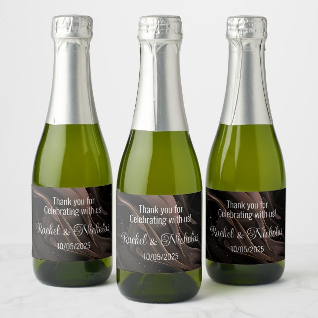 Champagne mini bottles favors personalized sparkling wine label (Bottles)