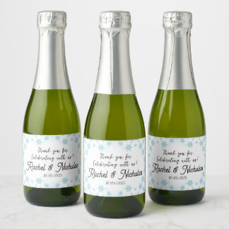 Champagne mini bottles favors personalized sparkling wine label