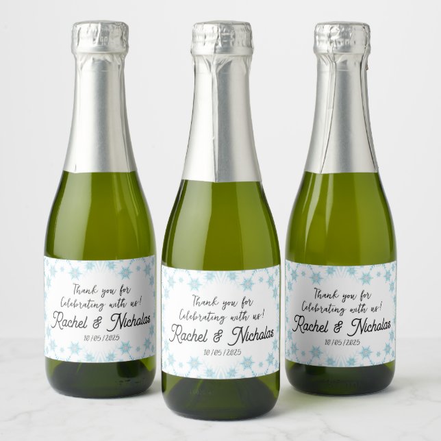 Champagne mini bottles favors personalized sparkling wine label (Bottles)
