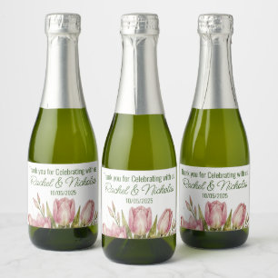 Champagne mini bottles favors personalized sparkling wine label