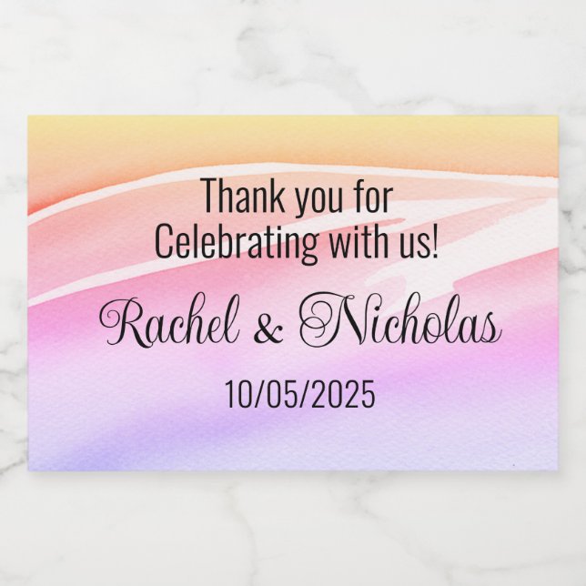 Champagne mini bottles favors personalized sparkling wine label (Single Label)