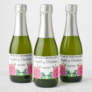 Champagne mini bottles favors personalized sparkling wine label
