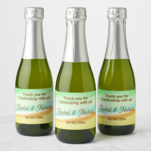 Champagne mini bottles favors personalized sparkling wine label