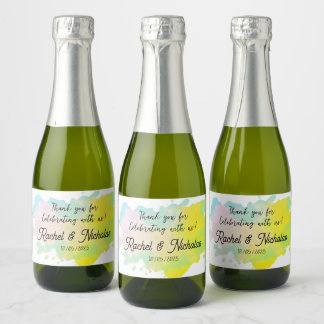Champagne mini bottles favors personalized sparkling wine label