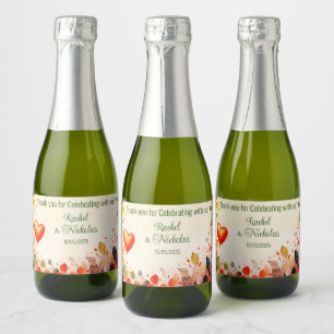 Champagne mini bottles favors personalized sparkling wine label