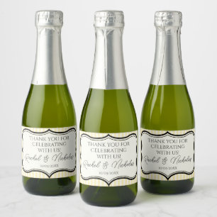 Champagne mini bottles favors personalized sparkling wine label