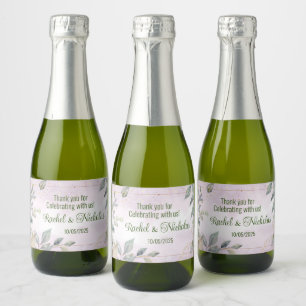 Champagne mini bottles favors personalized sparkling wine label