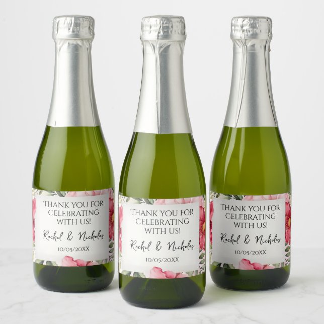 Champagne mini bottles favors personalized sparkling wine label (Bottles)