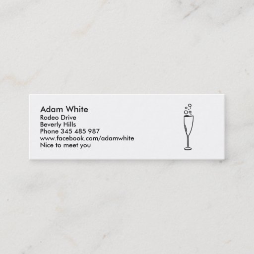 Customizable Champagne Business Cards