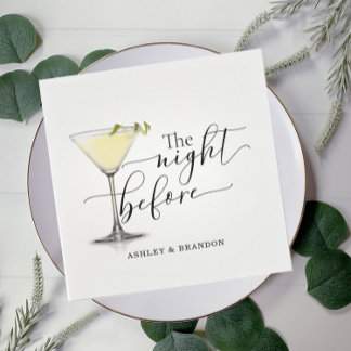 Champagne Minimal Script The Night Before Napkins