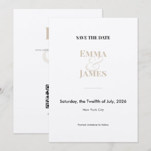 Champagne Minimalist Ampersand Save the Date