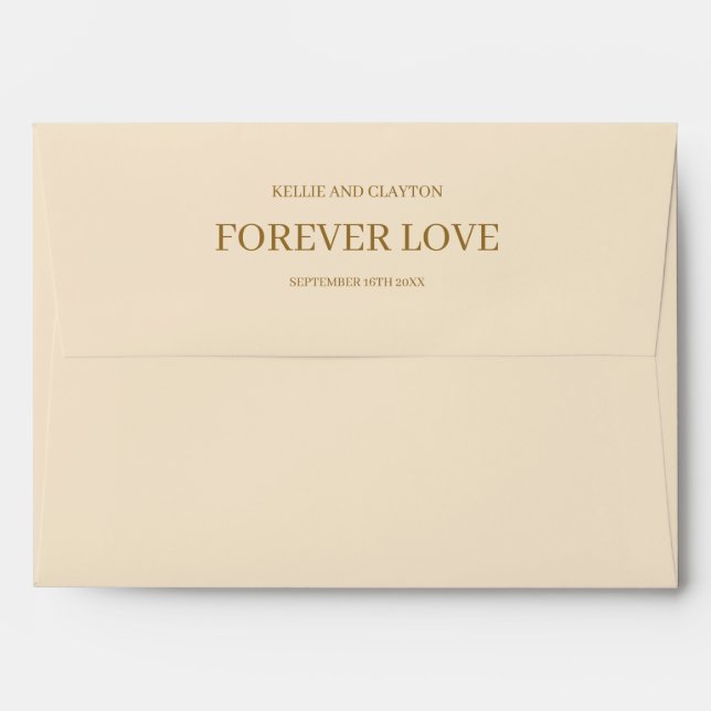 Champagne Modern Minimalist Wedding Envelope (Back (Top Flap))