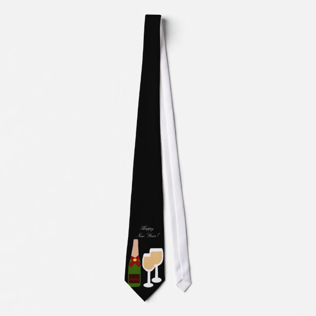 Champagne n glass, Happy New Year! tie (Front)