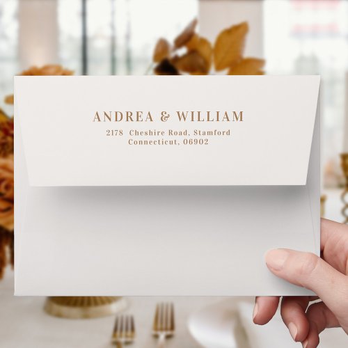 Champagne Neutral Wedding Envelope