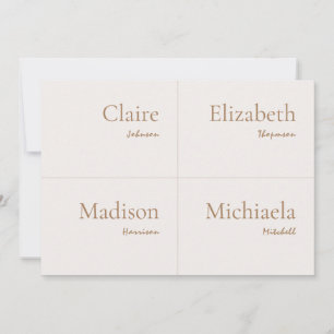 Champagne Neutral Wedding Place Card DIY