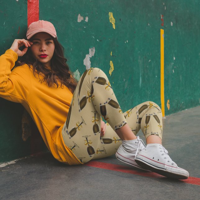 Champagne New Year Eve Celebration Black Leggings (Creator Uploaded)