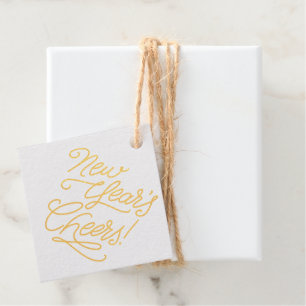 Champagne New Years Cheers Foil Favor Tags