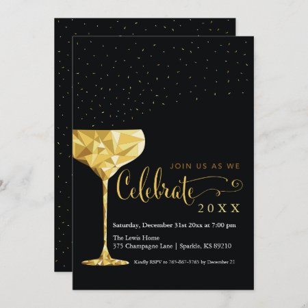 Champagne New Year's Eve Party Invitation